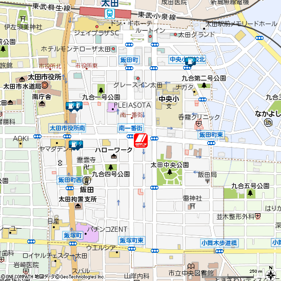 太田付近の地図